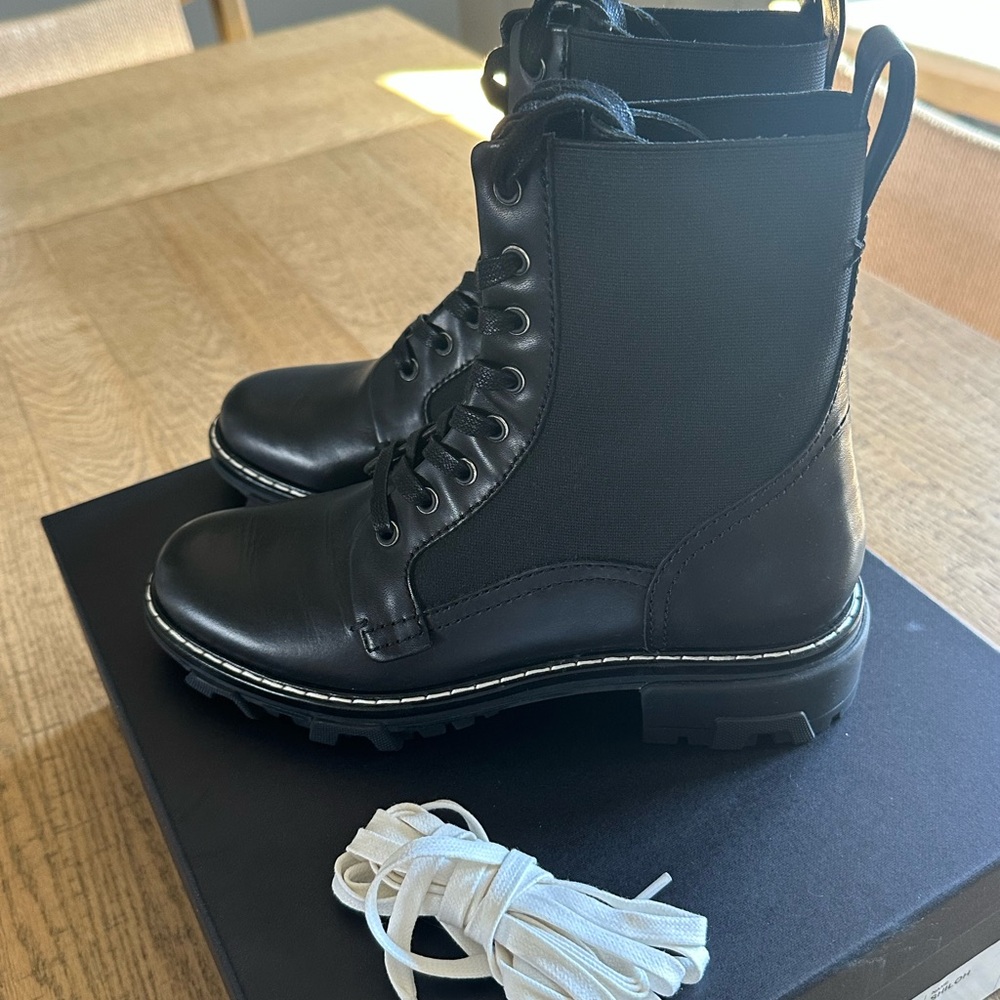 BRAND NEW IN BOX Rag & Bone Black and White Combat Boots | Size 9.5 - Picture 8 of 12